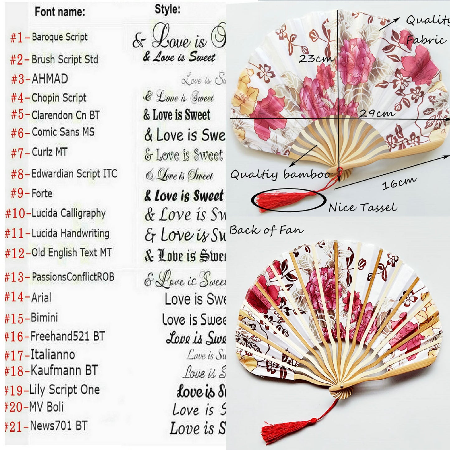 Engraved Keel Folding Fans Silk Flower Fans Wedding Favors Party Gifts