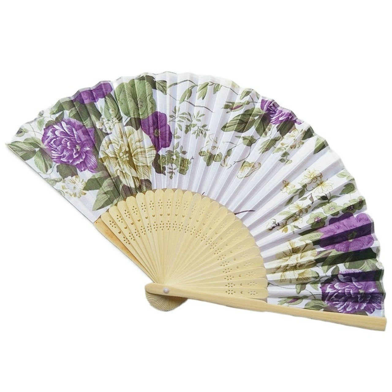 Custom Engraved Folding Fan Silk Flower Fans Wedding Favors Party Gift