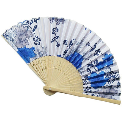 Custom Engraved Folding Fan Silk Flower Fans Wedding Favors Party Gift