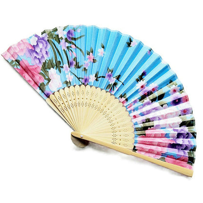 Custom Engraved Folding Fan Silk Flower Fans Wedding Favors Party Gift