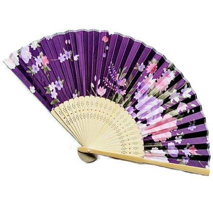 Custom Engraved Folding Fan Silk Flower Fans Wedding Favors Party Gift