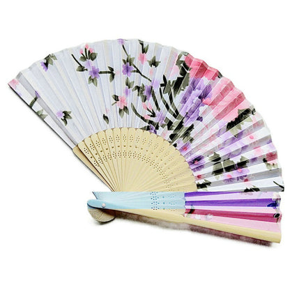 Custom Engraved Folding Fan Silk Flower Fans Wedding Favors Party Gift