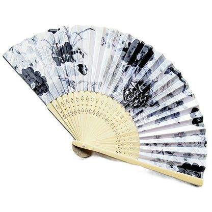 Custom Engraved Folding Fan Silk Flower Fans Wedding Favors Party Gift