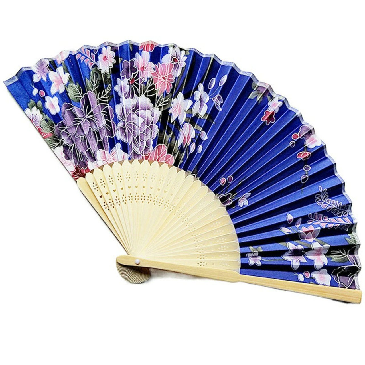 Wine Red Engraved Silk Floral Fan Folding Fan Wedding Favors Party Gifts