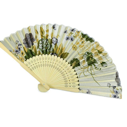 Dark Blue Engraved Silk Floral Fan Folding Fan Wedding Favors Party Gifts