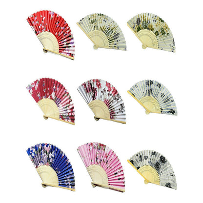 Wine Red Engraved Silk Floral Fan Folding Fan Wedding Favors Party Gifts