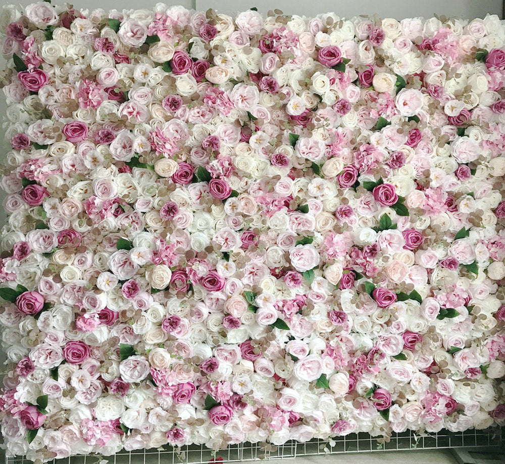 Blush Ivory Purple Rose Flower Wall Romantic Photography for Wedding Flower Panel Backdrops