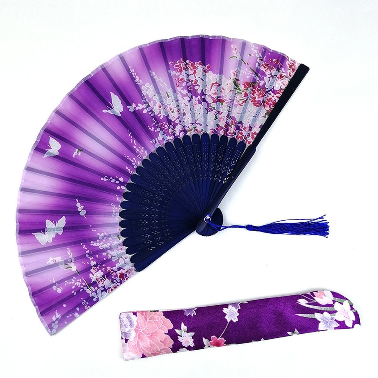 Lavender Custom Text Folding Fans for Bridal Shower Floral Silk Fans Wedding Favors