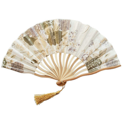 Custom Silk Bamboo Hand held Folded Fans for Bridal Shower Wedding Favors