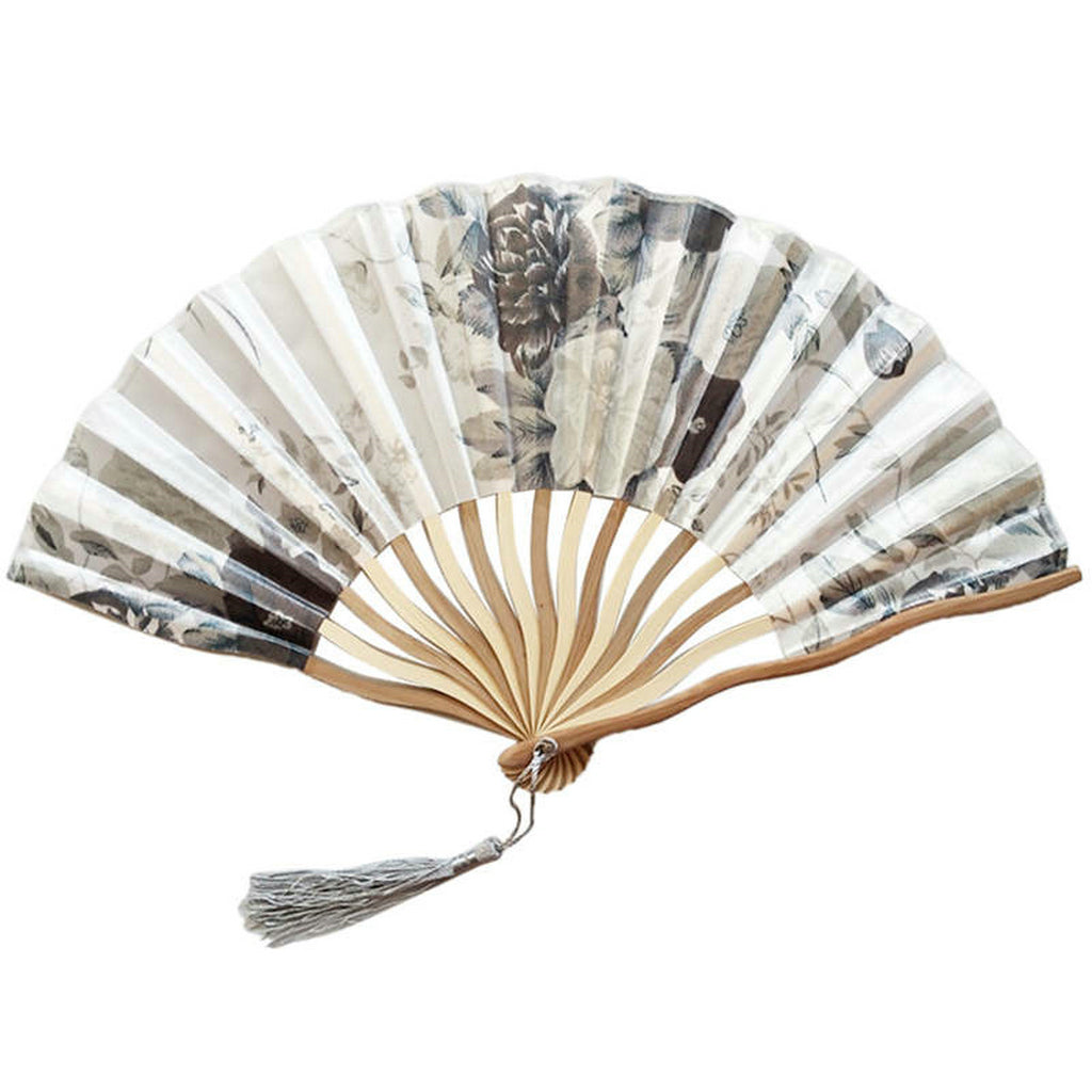 Custom Silk Bamboo Hand held Folded Fans for Bridal Shower Wedding Favors