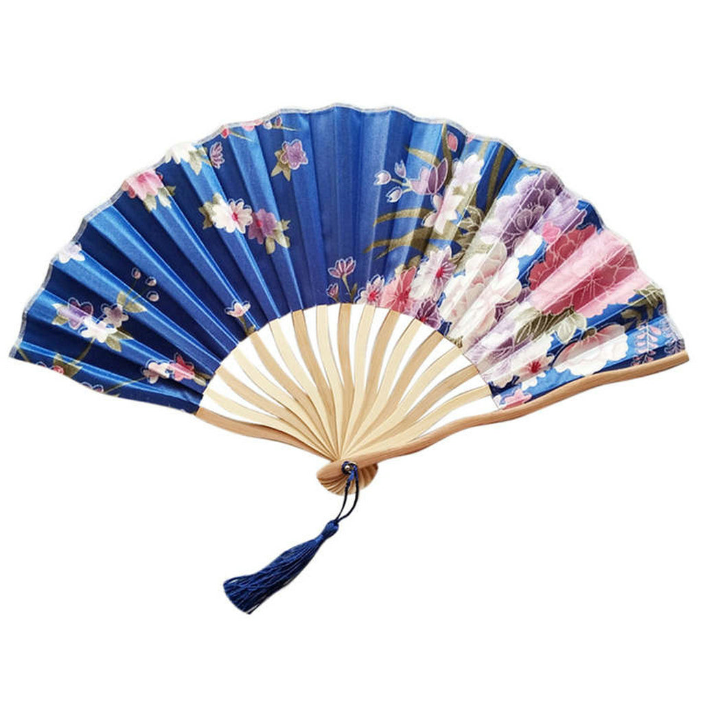 Custom Silk Bamboo Hand held Folded Fans for Bridal Shower Wedding Favors