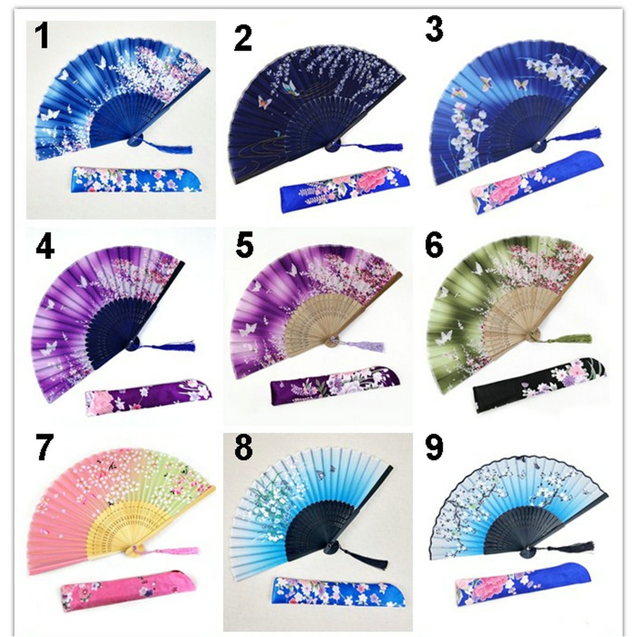 Lavender Custom Text Folding Fans for Bridal Shower Floral Silk Fans Wedding Favors