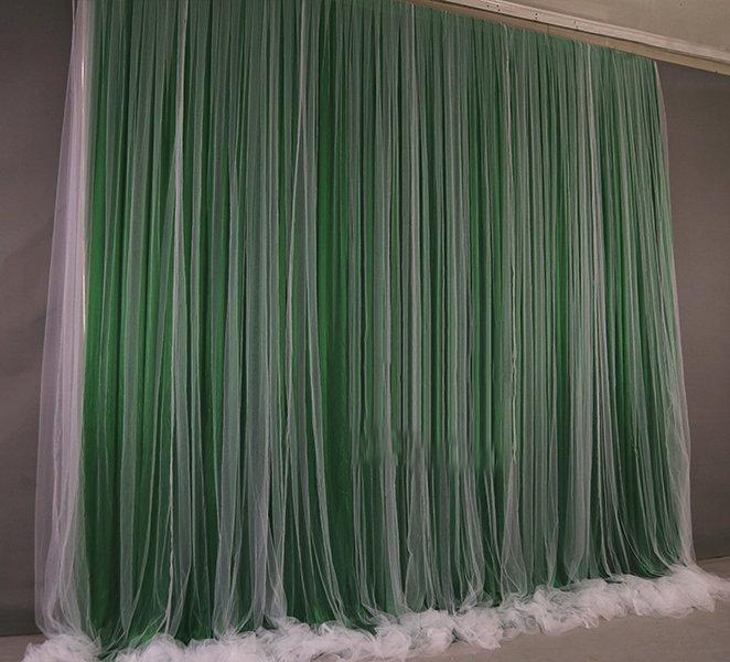 Dark Green Tulle Chiffon Curtain,Wedding Bridal Shower Backdrop,Photography Prop