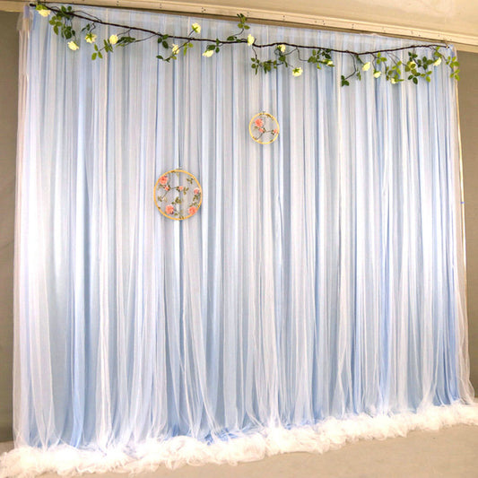 Light Blue Tulle Chiffon Curtain,Wedding Ceremony Backdrop,Baby Shower Backdrop,Photography Prop