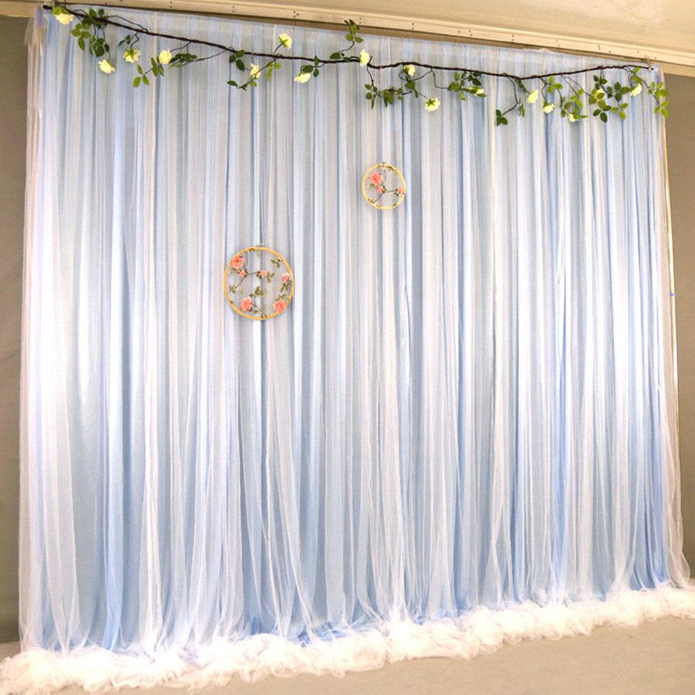 Alluer Red Tulle Chiffon Curtain,Bridal Shower Wedding Ceremony Backdrop,Baby Shower Photography Backdrop