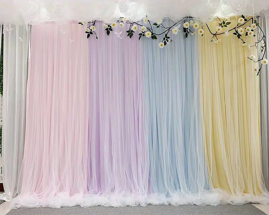 Colorful Tulle Chiffon Curtain,Bridal Shower Backdrop,wedding Photography Prop