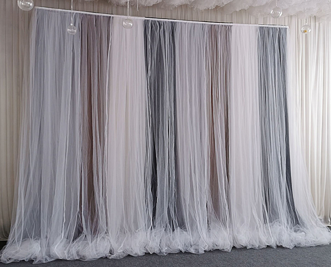 Pastel Colorful Tulle Chiffon Curtain,Wedding Baby Shower Backdrop,Photography Prop