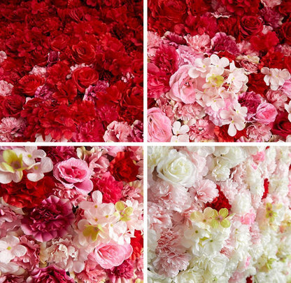 Candy Ivory Red Baby Pink Rose Flowers Wall Background Custom 3D Artificial Flowers Backdrops Wedding Event Birthday Baby Shower Floral Panels