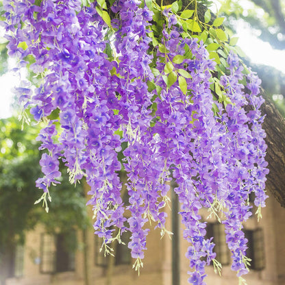 12pcs Length 24/35/47 inches Enthusiasm Red Wisteria Vine Hanging Flowers for Outdoor Indoor Wedding Ceremony Arch Custom Artificial Silk Floral Decors