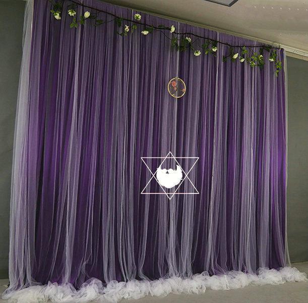 Light Purple Tulle Chiffon Curtain,Bridal Shower Backdrop,Photography Prop