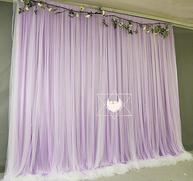 Alluer Red Tulle Chiffon Curtain,Bridal Shower Wedding Ceremony Backdrop,Baby Shower Photography Backdrop