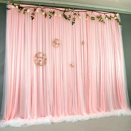 Peach Pink Chiffon Curtain,Bridal Shower Wedding Ceremony Backdrop Baby Shower Backdrop Photography