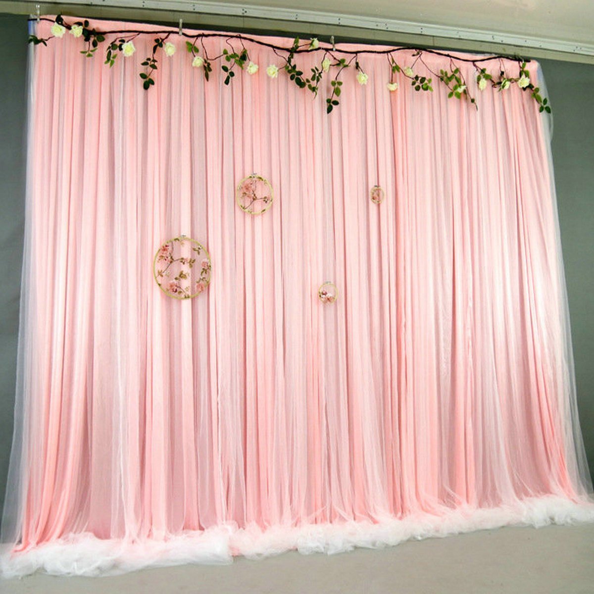 Champagne Chiffon Curtain,Wedding Bridal Shower Backdrop,Photography Prop