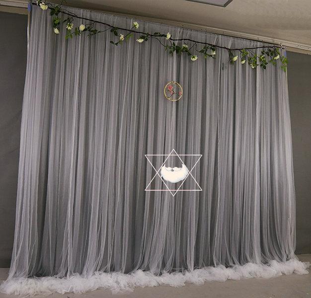 Light Purple Tulle Chiffon Curtain,Bridal Shower Backdrop,Photography Prop