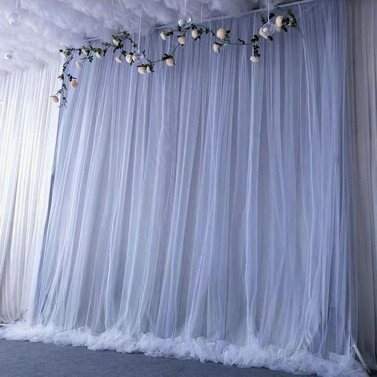 Silver Gray Chiffon Curtain,Bridal Shower Backdrop Baby Shower Backdrop Photography Prop