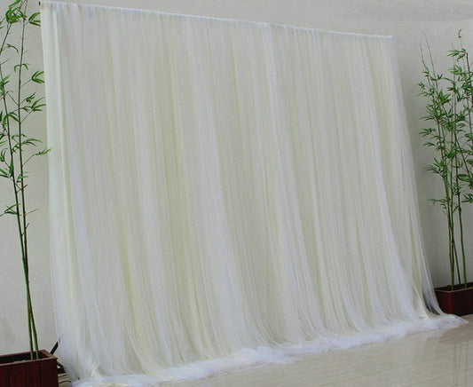 Ivory Chiffon Curtain,Wedding Ceremony Backdrop Baby Shower Photography Backdrop